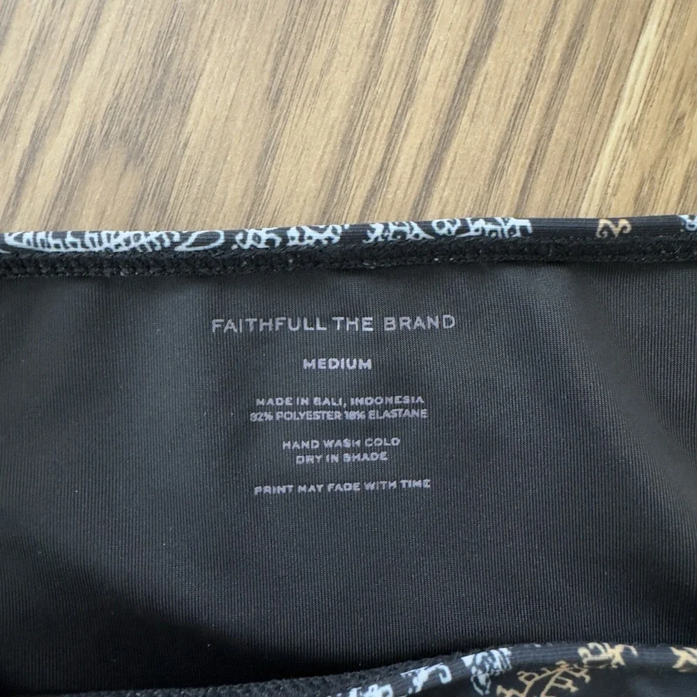 NEW Faithful The Brand Womens Paisley Two Piece Bathing Suit Black Small/Medium*